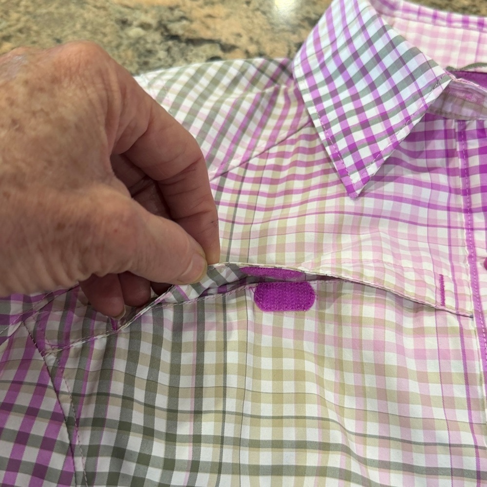 Columbia Pink and White Plaid Button Down Shirt - Picture 8 of 11